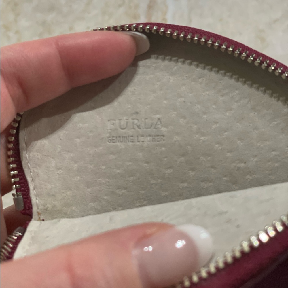 Furla Pink Ostrich Wristlet Coin Purse - Picture 5 of 6